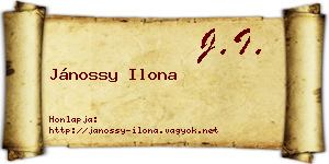 Jánossy Ilona névjegykártya