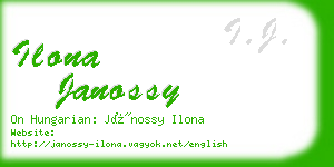 ilona janossy business card